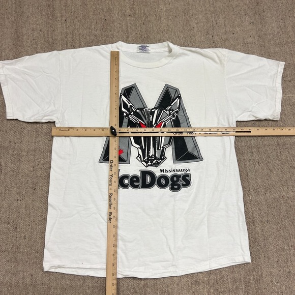 Vintage Mississauga Ice dogs Shirt Mens XL White 1990s - Picture 6 of 10